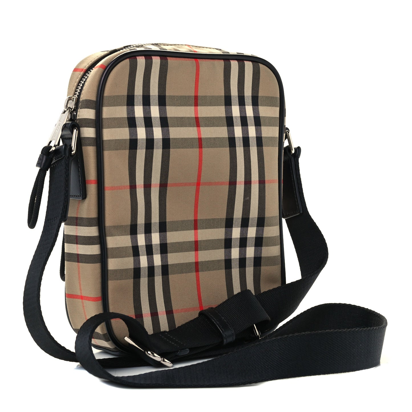 Canvas Calfskin Vintage Check Freddie Crossbody Bag Archive Beige