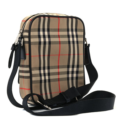Burberry Canvas Calfskin Vintage Check Freddie Crossbody Bag Archive Beige 3 of 10