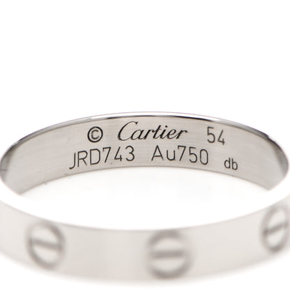 Cartier 18K White Gold 3.5mm LOVE Wedding Band Ring 54 6.75 4 of 5