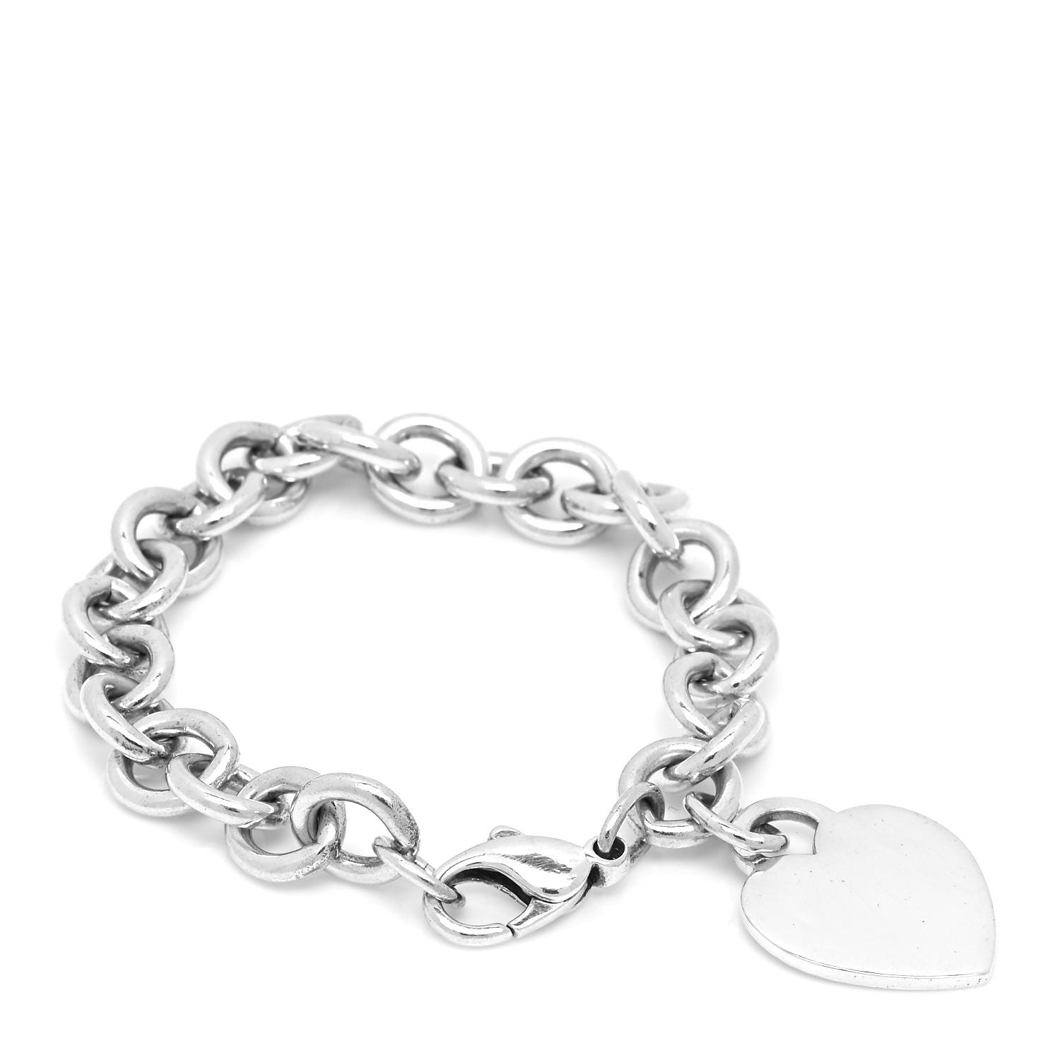 Tiffany Sterling Silver Heart Tag Charm Bracelet 1 of 6