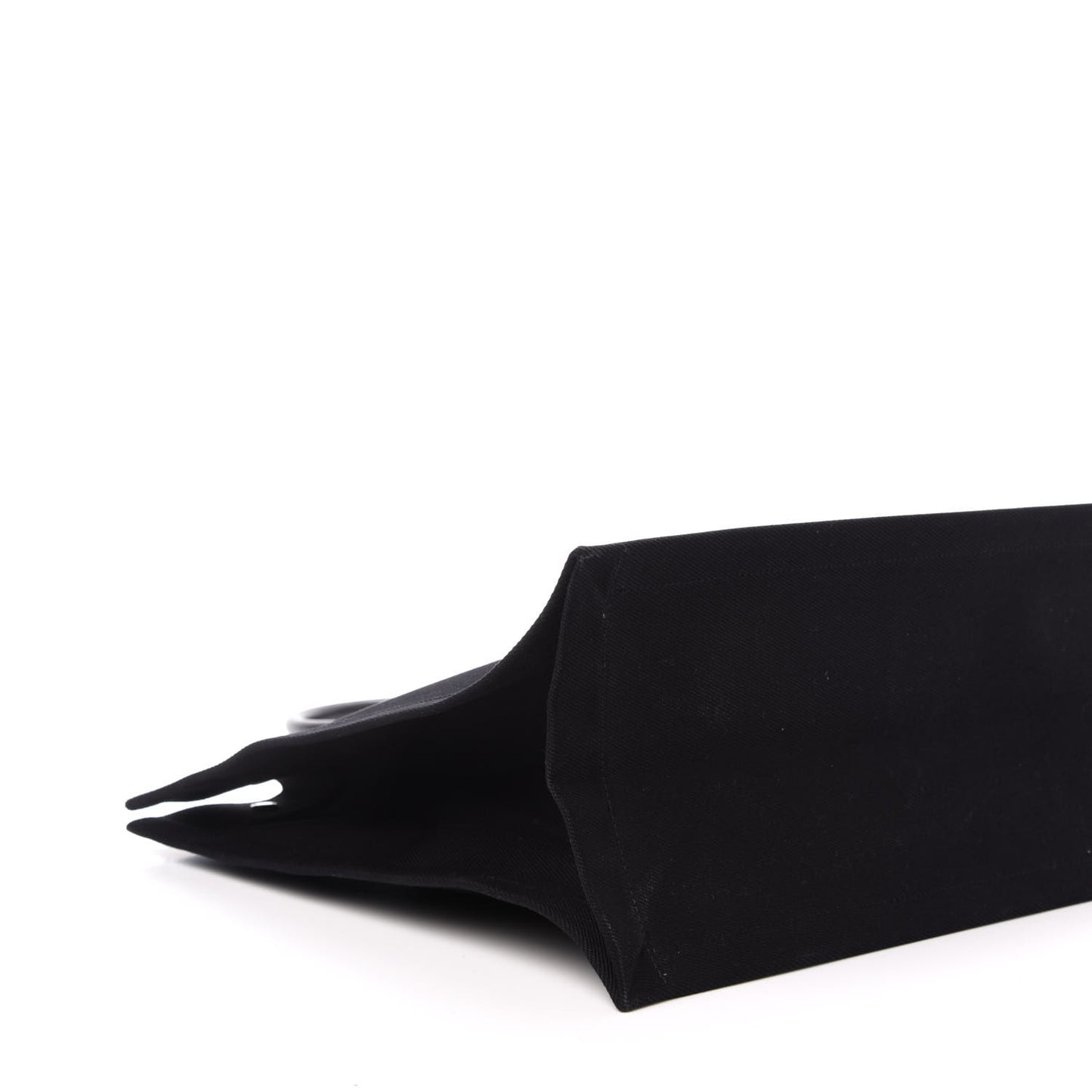 Linen Calfskin Rive Gauche Tote Black