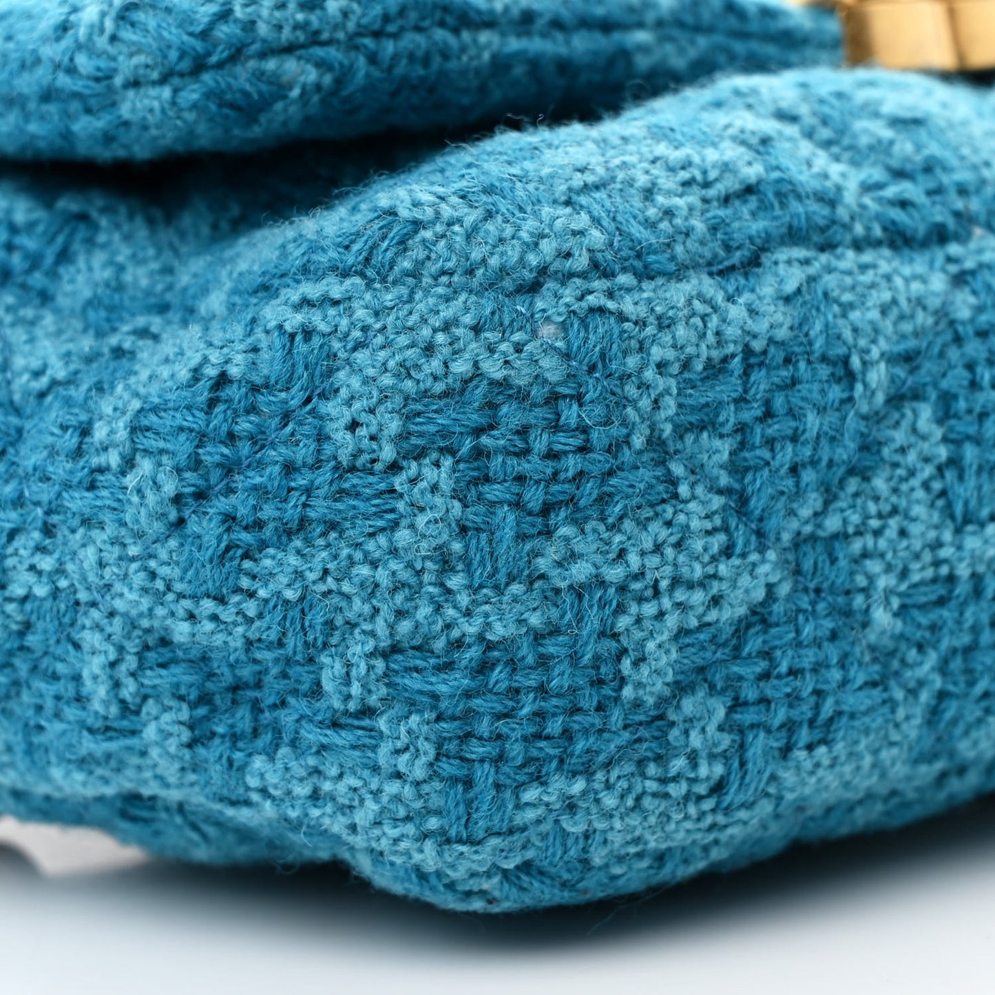 Tweed Quilted Chanel 19 Waist Bag Turquoise