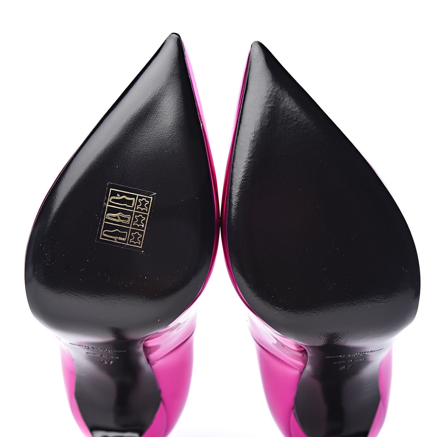 Saint Laurent Metallic Patent Paris 105 Pumps 37 Fuchsia 8 of 9
