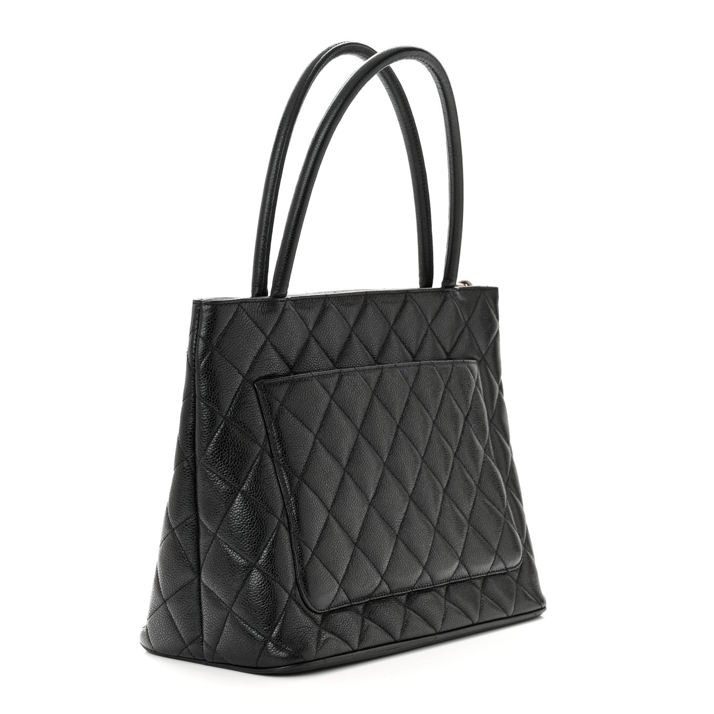 Caviar Quilted Medallion Tote Black