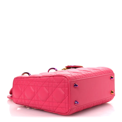 Christian Dior Lambskin Cannage Small Rainbow Lady Dior Pink 4 of 11
