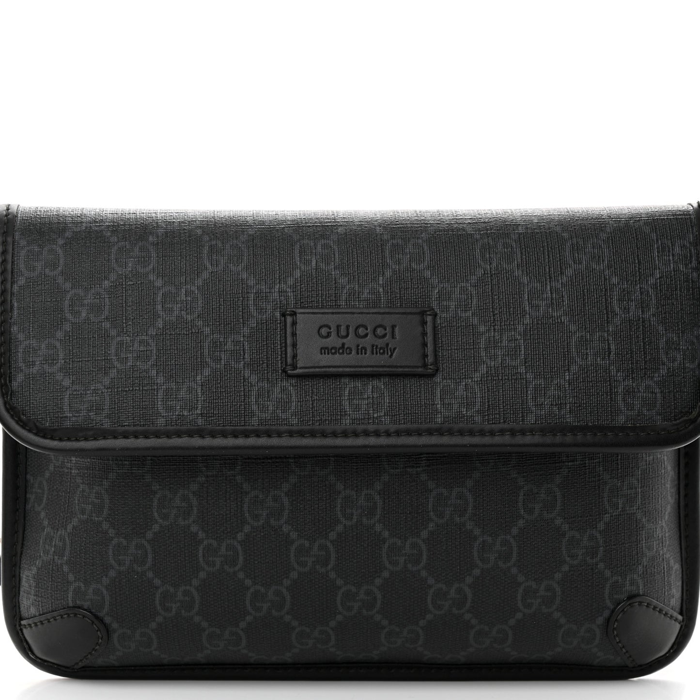 GG Supreme Monogram Web Slim Belt Bag Black Grey