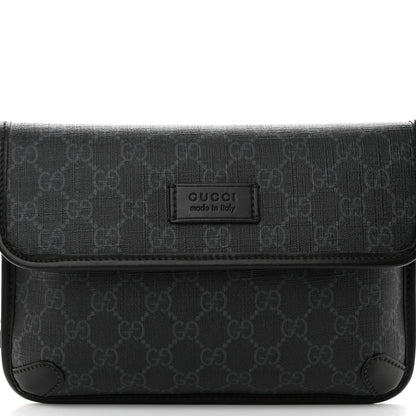 Gucci GG Supreme Monogram Web Slim Belt Bag Black Grey 8 of 19