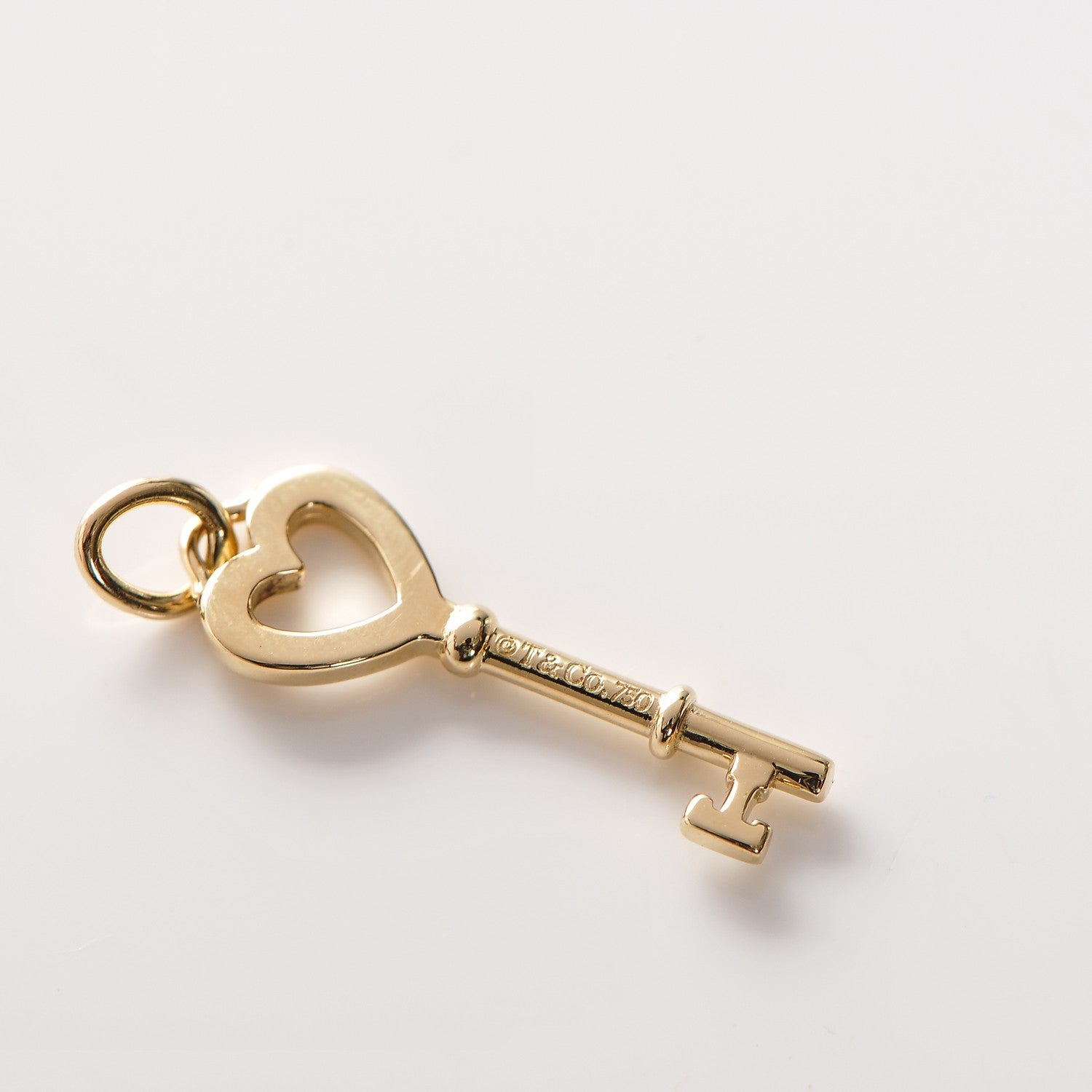 Tiffany 18K Yellow Gold Mini Heart Key Pendant 3 of 3