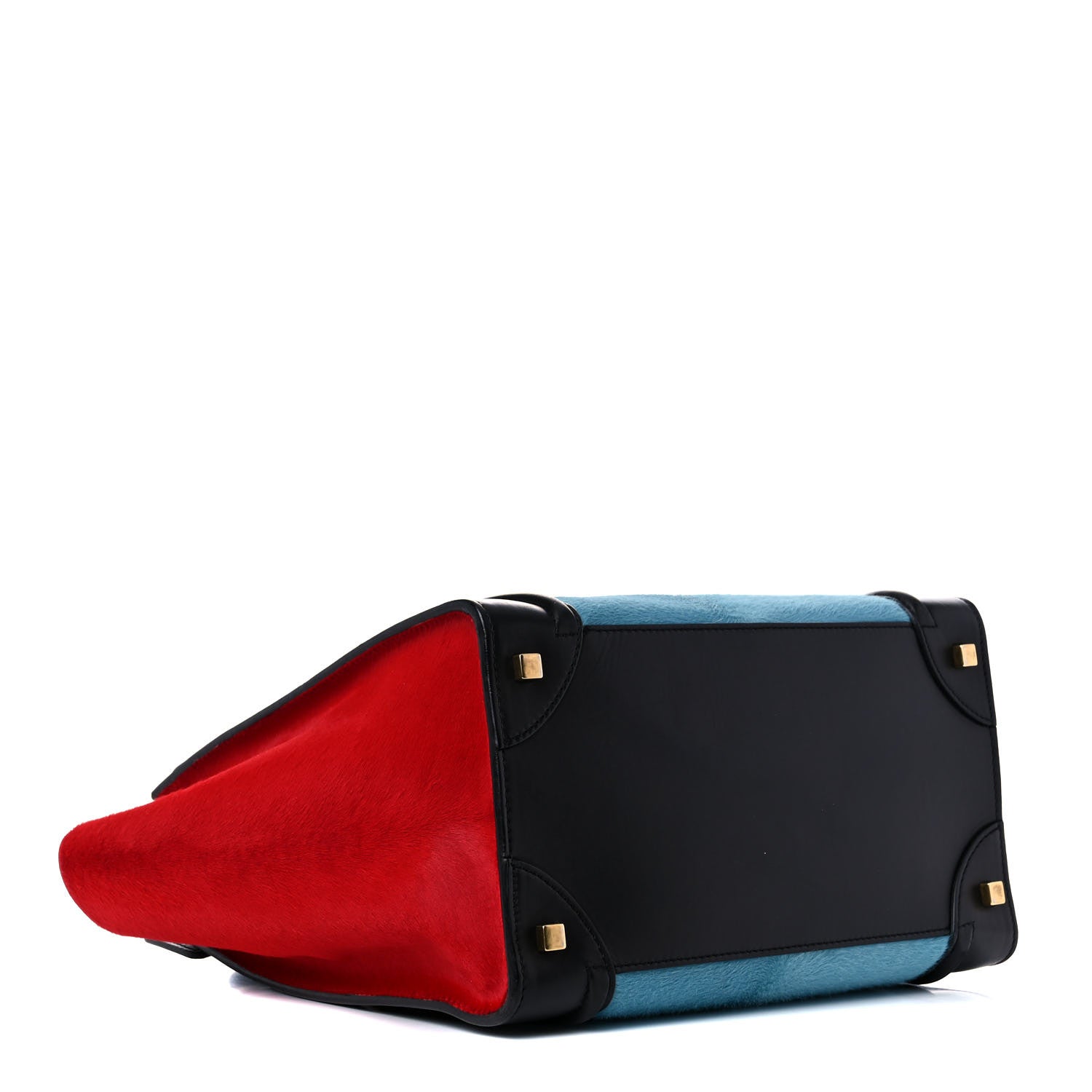 Celine Pony Hair Mini Tri-Color Luggage Glacier Red Black 3 of 14