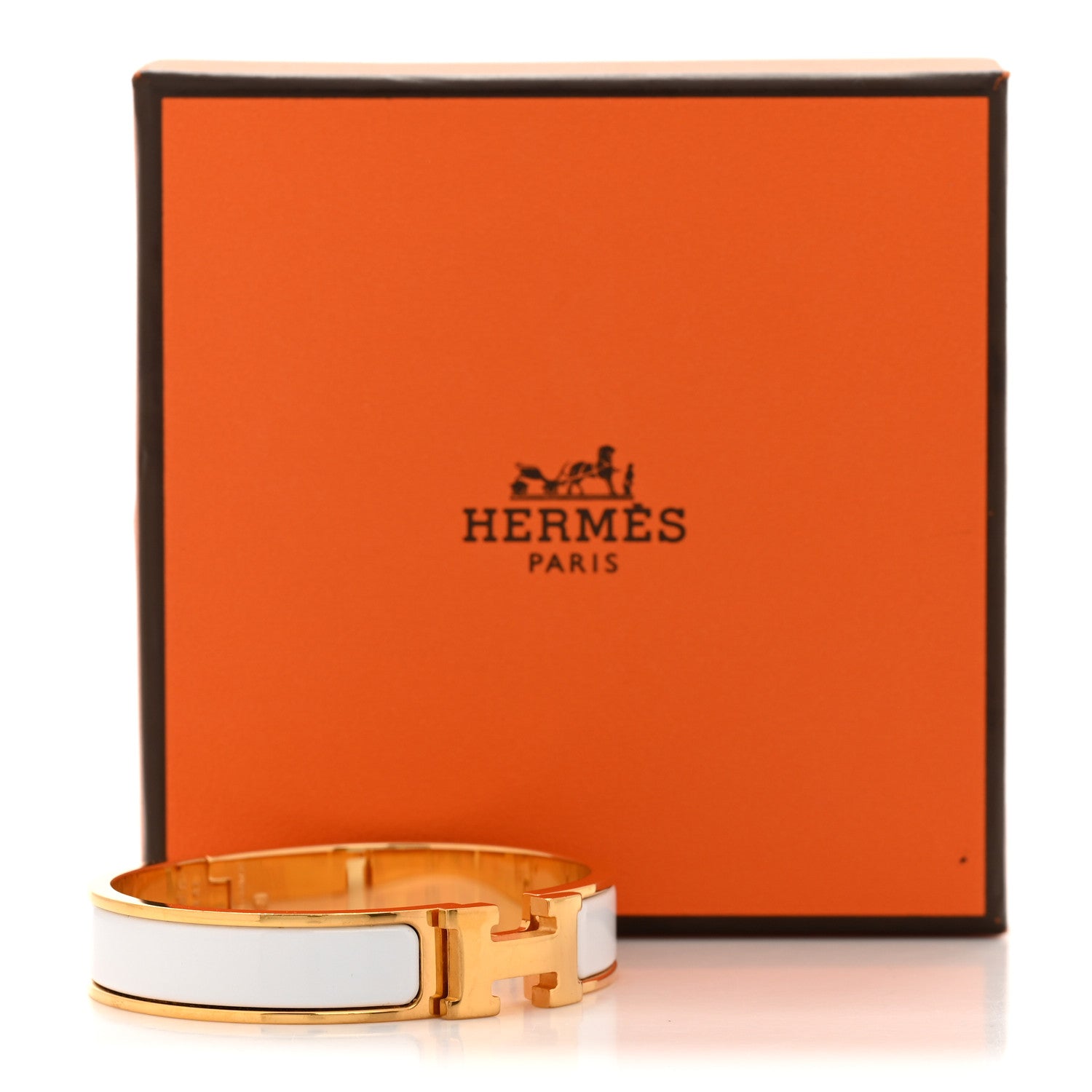 Hermes Enamel Narrow Clic Clac H Bracelet White 5 of 5