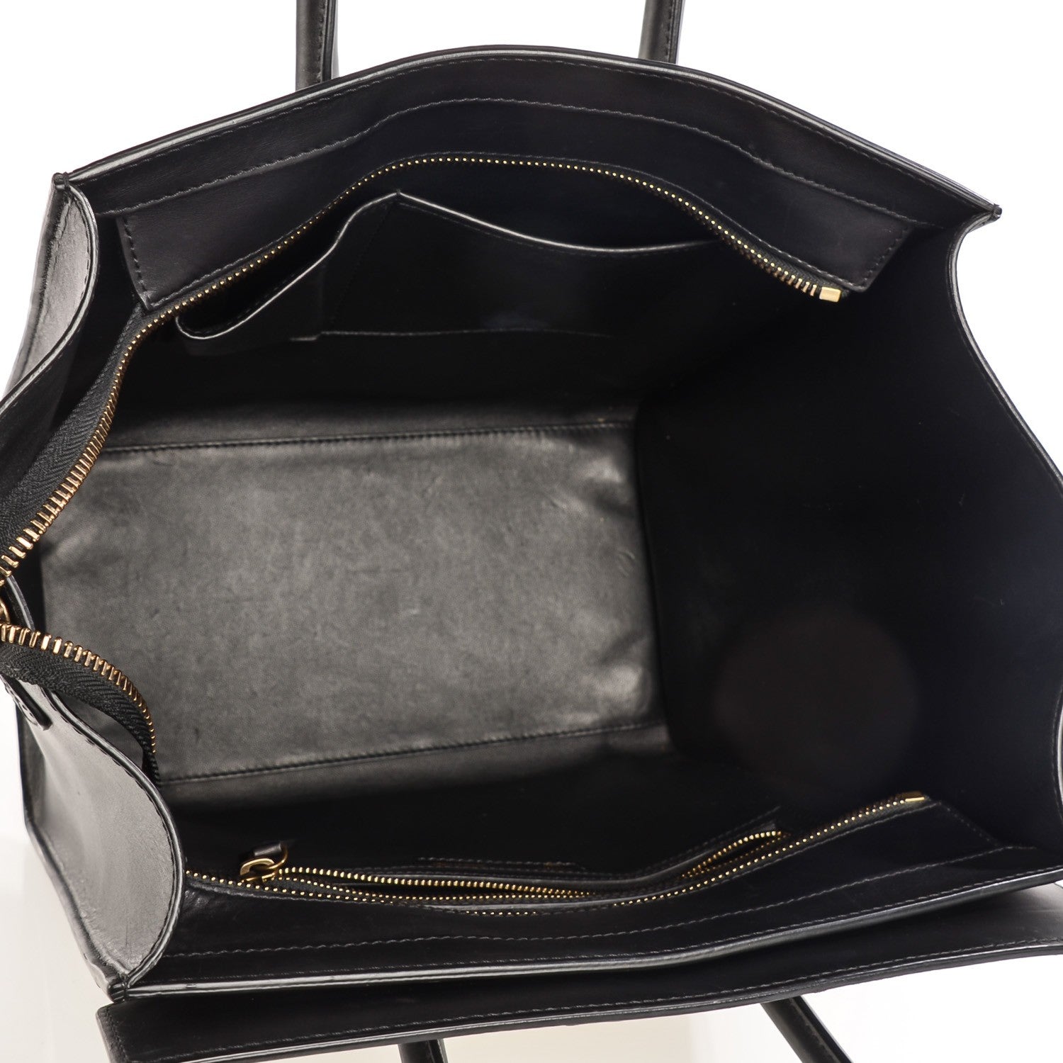Celine Smooth Calfskin Shrunken Lambskin Mini Bi-Color Luggage Black White 5 of 9