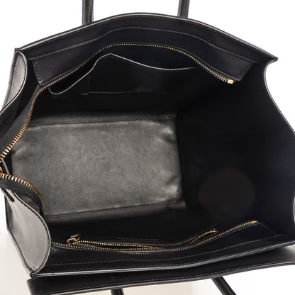 Celine Smooth Calfskin Shrunken Lambskin Mini Bi-Color Luggage Black White 5 of 9