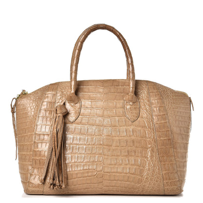 Nancy Gonzalez Crocodile Medium Dome Satchel Beige 1 of 13
