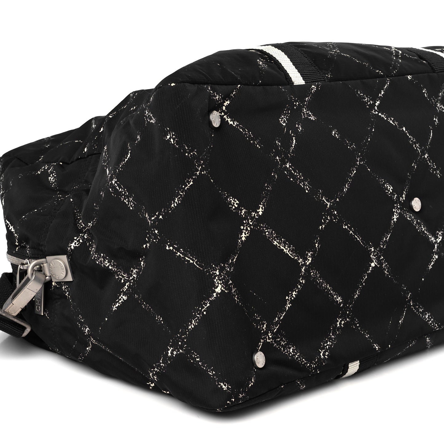 Nylon Large Travel Duffle Bag Black