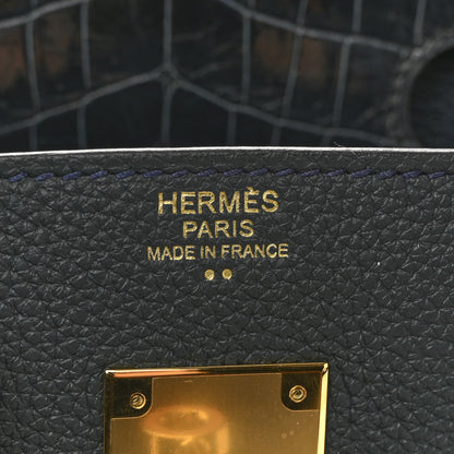 Hermes Togo Shiny Niloticus Crocodile Birkin Touch 30 Vert Rousseau 6 of 14