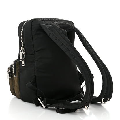 Prada Technical Nylon Harness Pocket Backpack Black Green 4 of 11