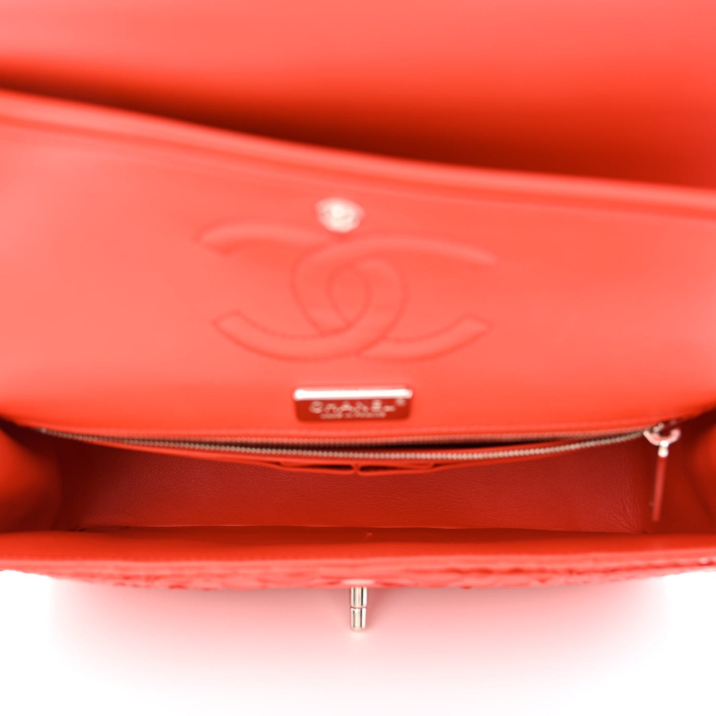 Snakeskin Medium Double Flap Red