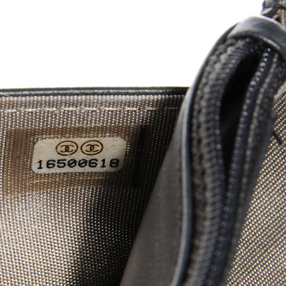 Chanel Lambskin Quilted Boy Wallet On Chain WOC Grey 7 of 8