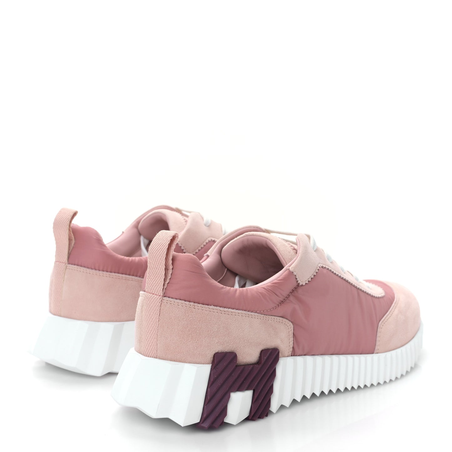 Parachute Fabric Suede Goatskin Bouncing Sneakers 40 Rose Rose Opaline