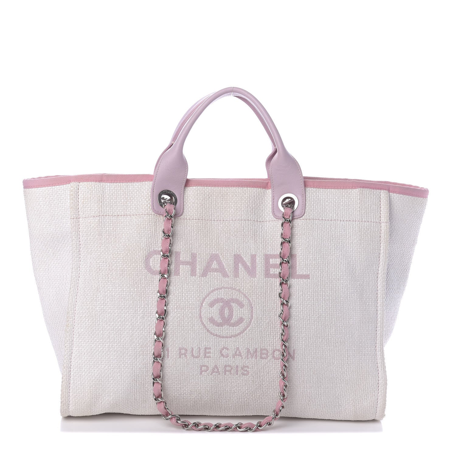 Chanel Canvas Medium Deauville Tote Pink 1 of 10