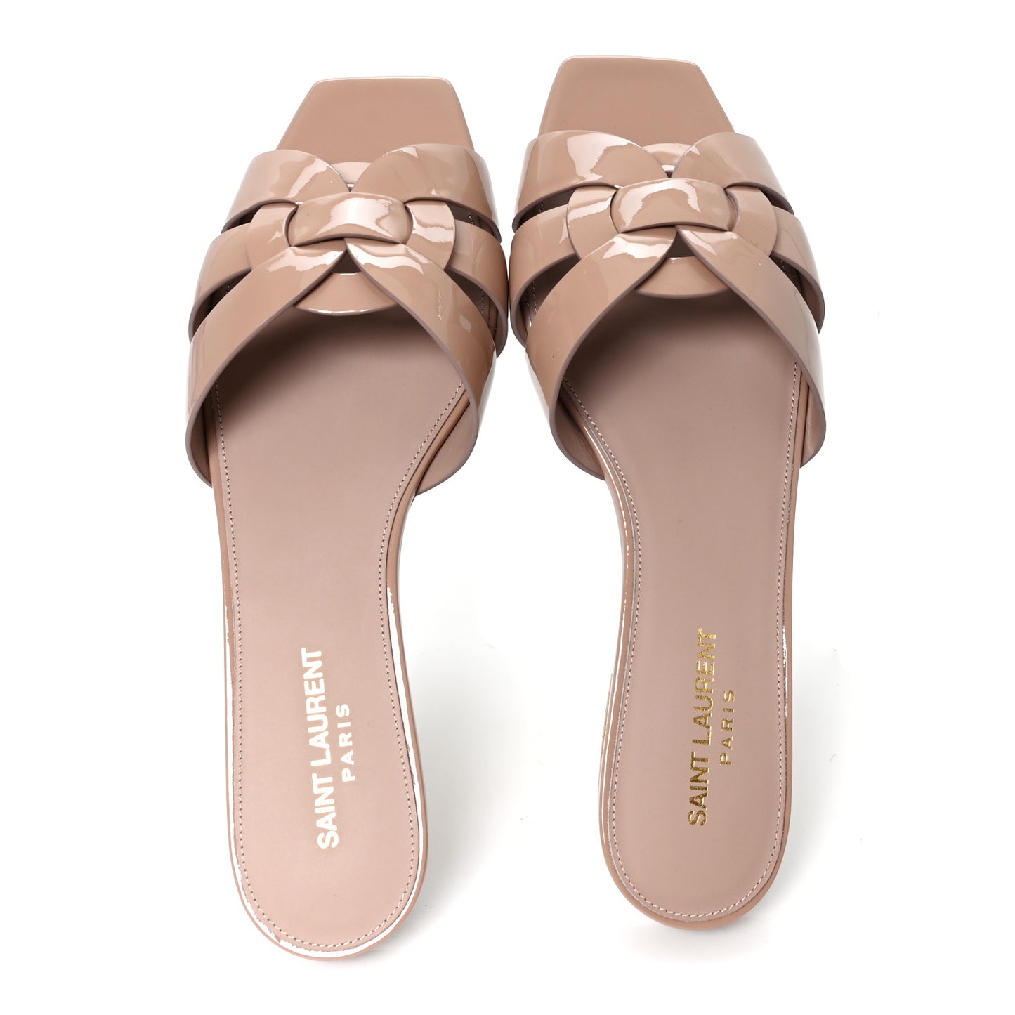 Patent Calfskin Nu Pied 05 Slide Sandals 39.5 Nude