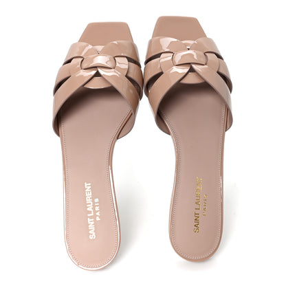 Saint Laurent Patent Calfskin Nu Pied 05 Slide Sandals 39.5 Nude 2 of 10