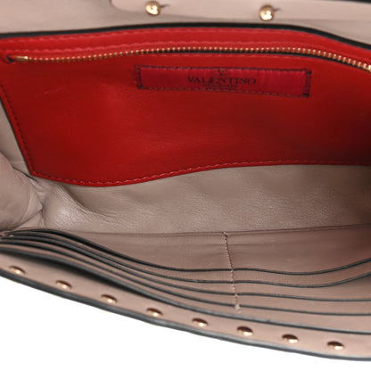 Valentino Garavani Lambskin Rockstud Spike Wallet on Chain Poudre 6 of 10