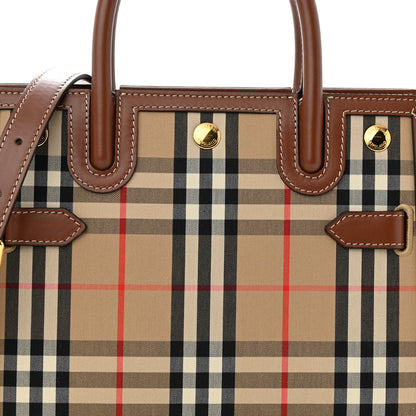 Burberry Calfskin Vintage Check Mini Two Handle Title Bag Archive Beige 7 of 9