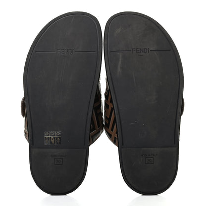 Fendi Calfskin FF Embossed Slide Sandals 39 Maya Black 4 of 4