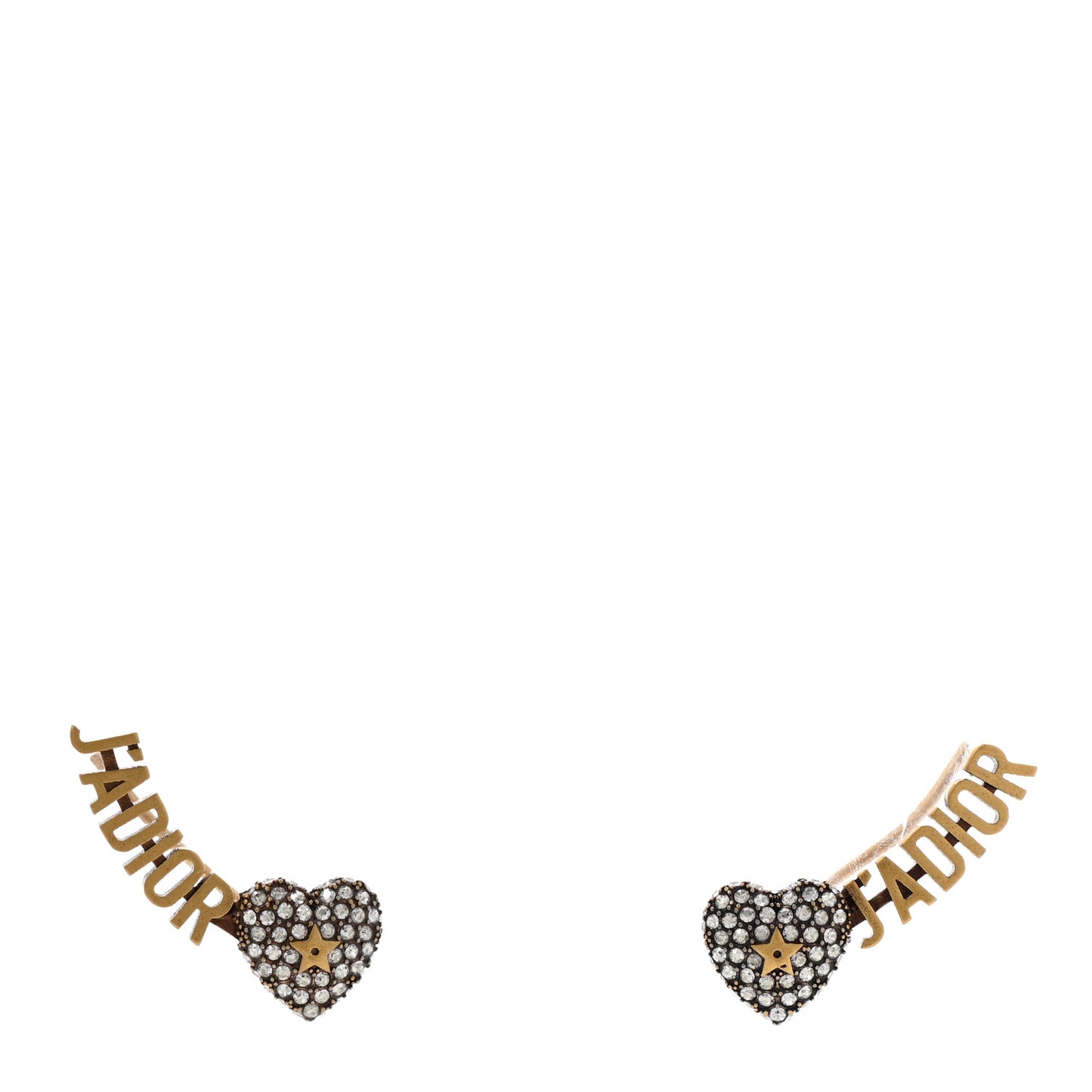 Metal Crystal J'Adior Heart Earrings Aged Gold