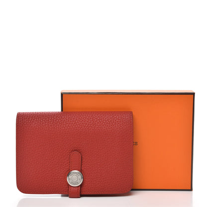 Hermes Togo Dogon Compact Wallet Vermillion 9 of 9