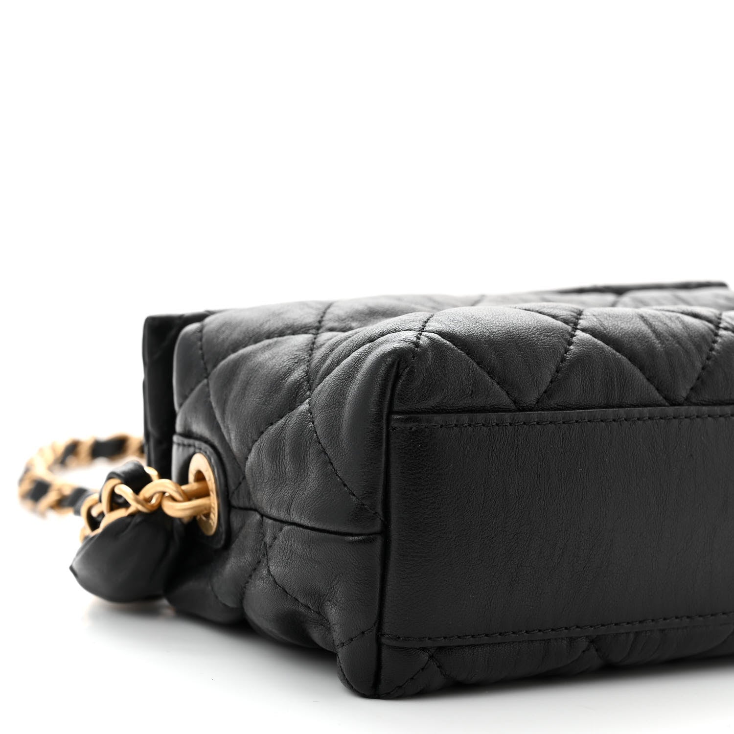 Chanel Crumpled Lambskin Quilted Small CC Links Shoulder Bag Black 9 of 11