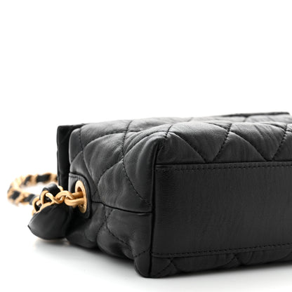 Chanel Crumpled Lambskin Quilted Small CC Links Shoulder Bag Black 9 of 11