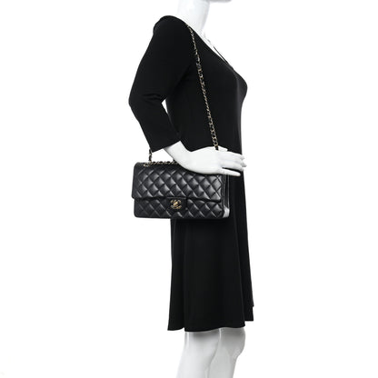 Chanel Lambskin Quilted Medium Double Flap Black 2 of 11