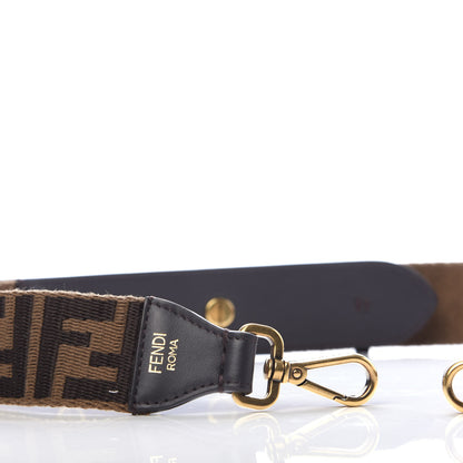 Fendi Ribbon Vitello Century FF 1974 Flat Studded Strap You Fango Marrone Ebano 4 of 6