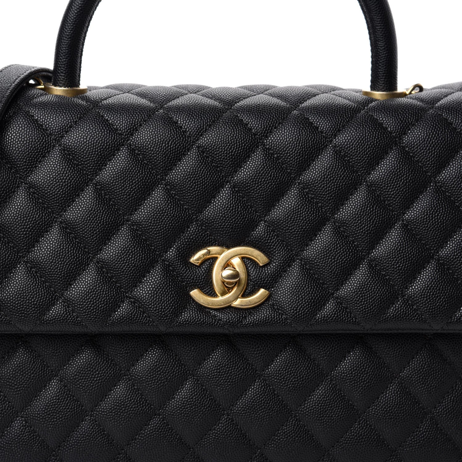 Chanel Caviar Quilted Medium Coco Handle Flap Black 11 of 11