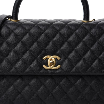 Chanel Caviar Quilted Medium Coco Handle Flap Black 11 of 11
