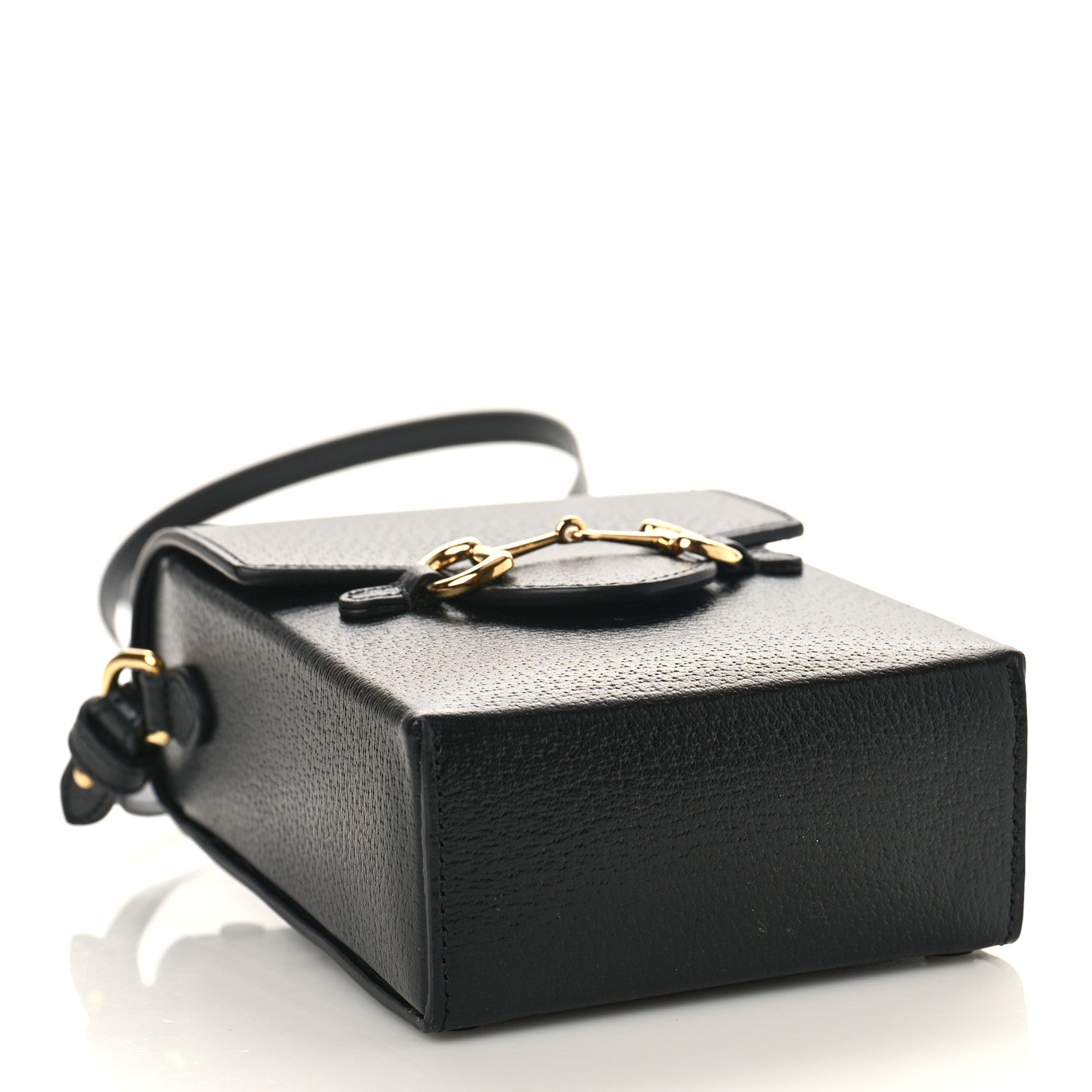 Gucci Dollar Calfskin Vertical Horsebit 1955 Crossbody Bag Black 4 of 8