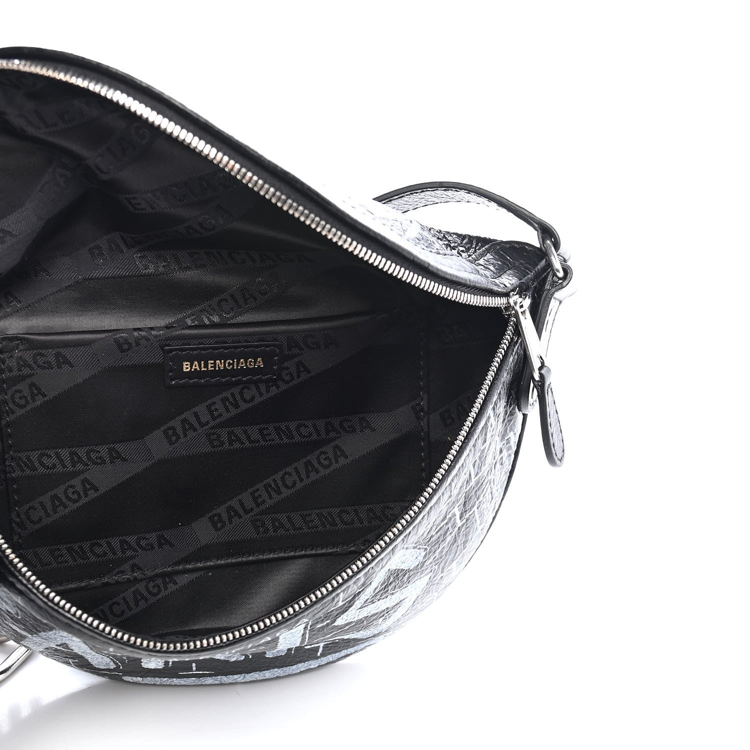 Balenciaga Agneau Arena Graffiti All Over XXS Souvenir Belt Bag Black White 4 of 8
