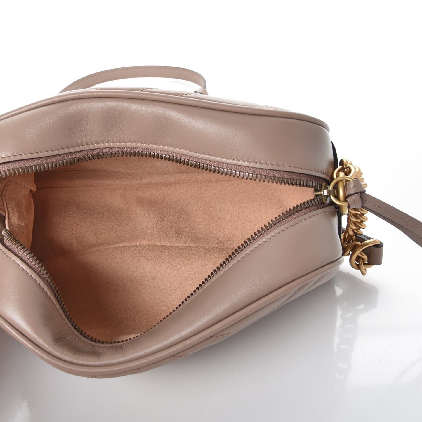 Calfskin Matelasse Small GG Marmont Chain Shoulder Bag Porcelain Rose