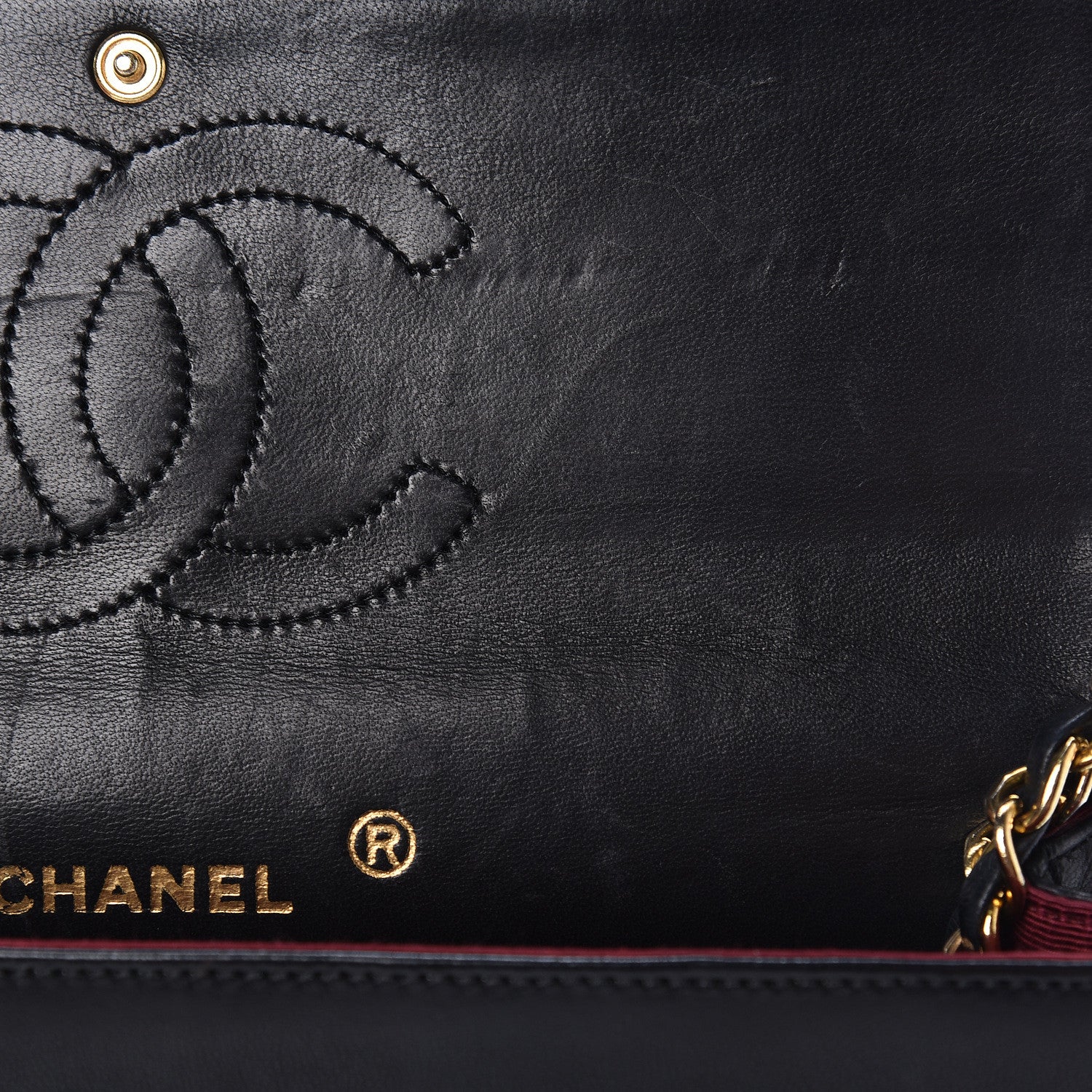 Chanel Lambskin Quilted Medium Double Flap Black 14 of 19