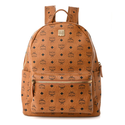 MCM Visetos Mens Medium Stark Backpack Cognac 1 of 10