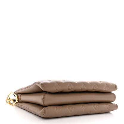 Louis Vuitton Lambskin Embossed Monogram Coussin PM Taupe 4 of 12