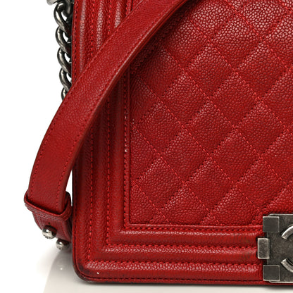 Chanel Caviar Quilted Medium Boy Flap Red 30 of 37