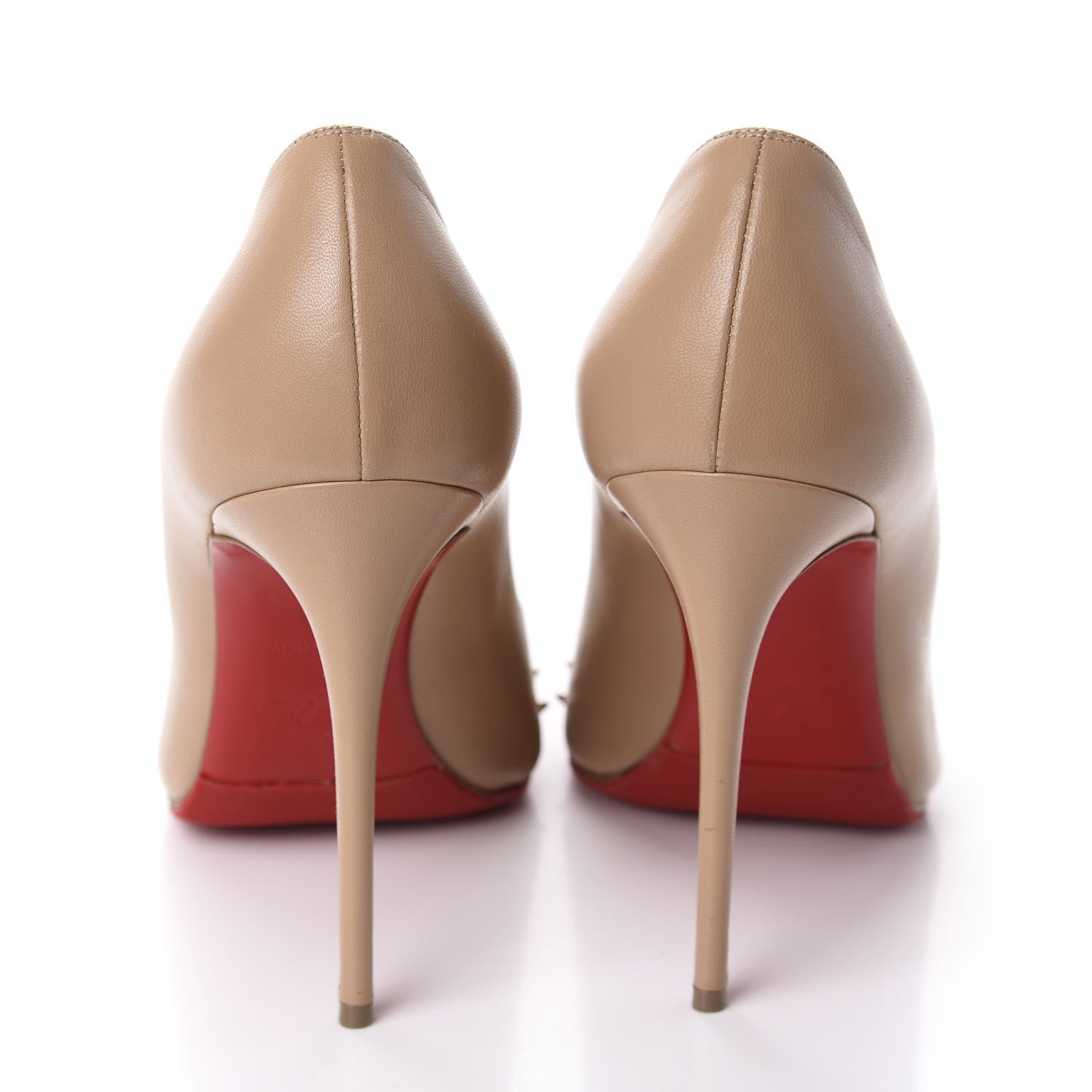 Christian Louboutin Kid Bareta 100 Pumps 38 Nude Light Gold 5 of 9