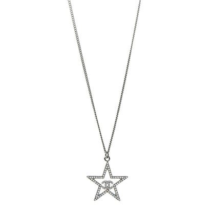Chanel Ruthenium Crystal Star CC Necklace Iridescent Pink 1 of 5