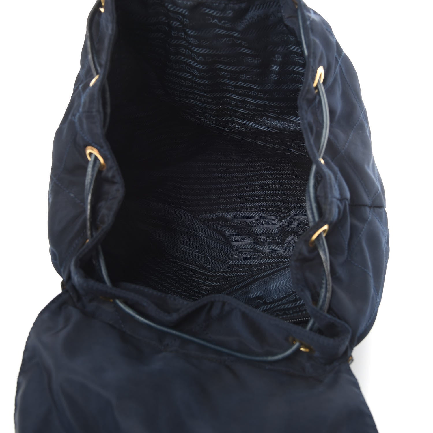 Prada Tessuto Nylon Vela Quilted Chain Backpack Navy 4 of 13