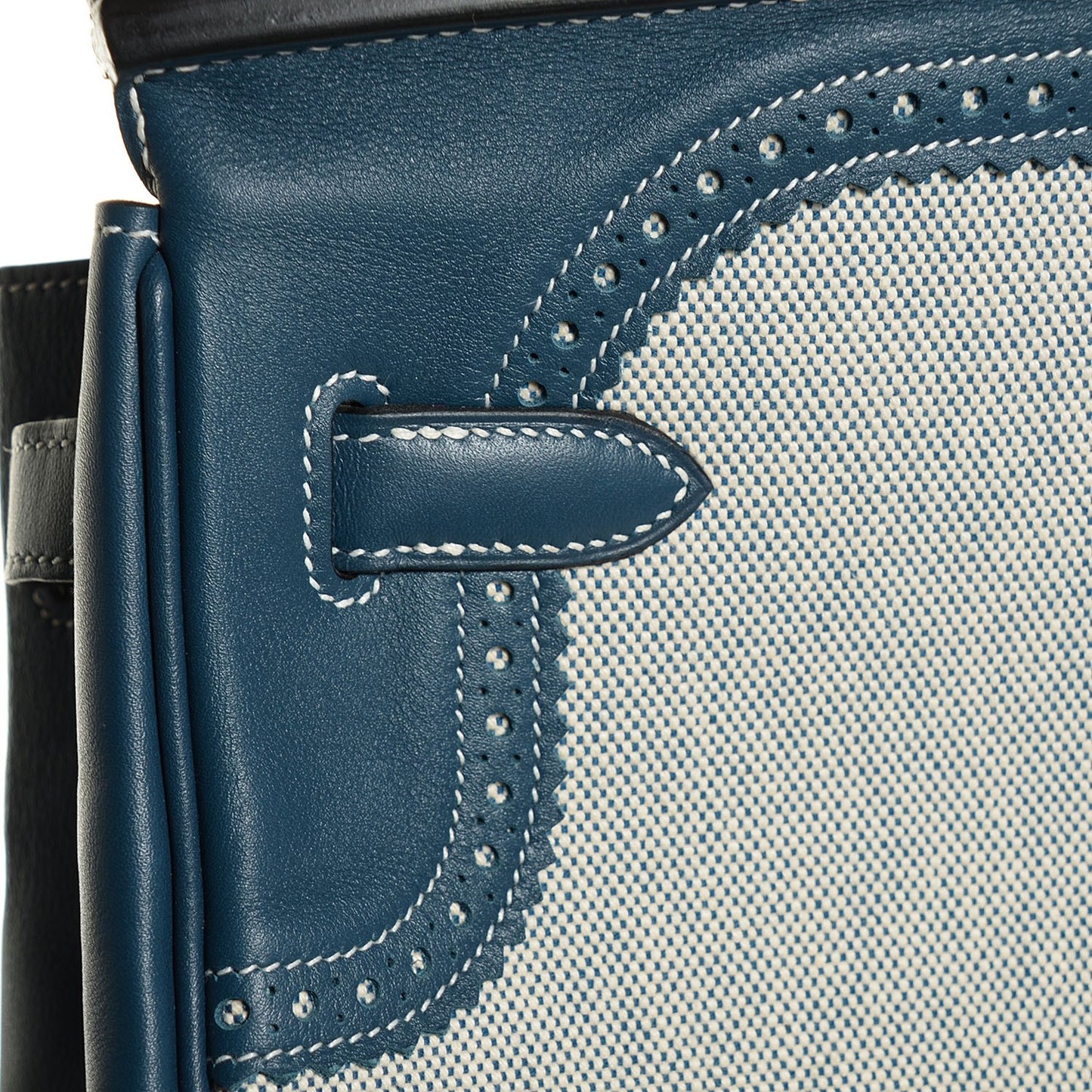 Swift Toile Ghillies Birkin 40 Bleu De Prusse