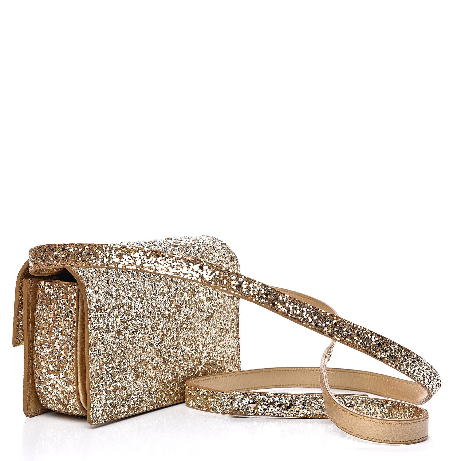 Saint Laurent Glitter Small Lulu Bunny Satchel Gold Silver 2 of 12