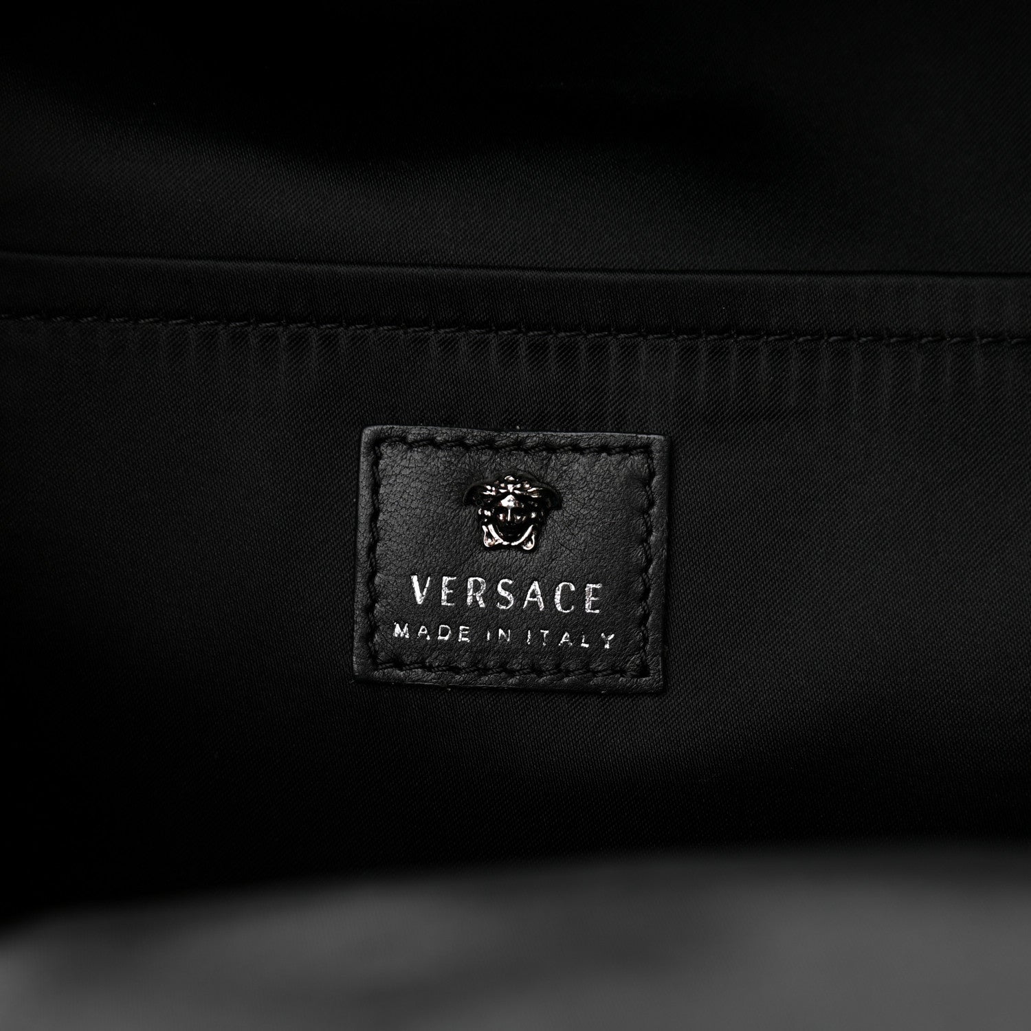 Versace Printed Calfskin La Medusa Backpack Black White 6 of 10